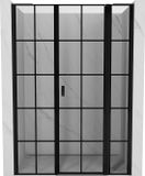 Mexen Mist L douchedeuren links 145 cm, zwart raster, zwart