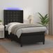 Maison Exclusive - Boxspringbed met matras en LED-verlichting, zwart, 90x190 cm, kunstleer