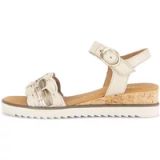 Gabor Dames Sandalen met hak Beige Leer Klittenband Plateau 38