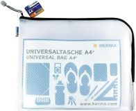 HERMA 20022 A4-documententas met ritssluiting (36 x 28 cm) groot transparant vak met ritssluiting voor documenten, mappen, speelgoed, opbergtas, zwart