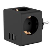 Accezz Verdeelstekker met USB A en USB C Poorten - 3 Stopcontacten - 4000W Snellader - Stekkerdoos / Stopcontact Splitter - Zwart