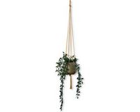 Knoopies Plantenhanger - Okergeel - 100 cm - Katoen - Macramé - Handgemaakt