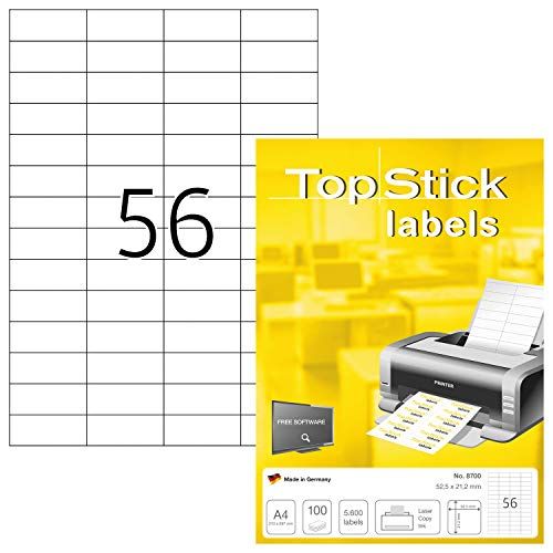 TOP STICK universele etiketten 52,5 x 21,2 mm, wit