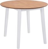 vidaXL Eettafel inklapbaar rond MDF wit