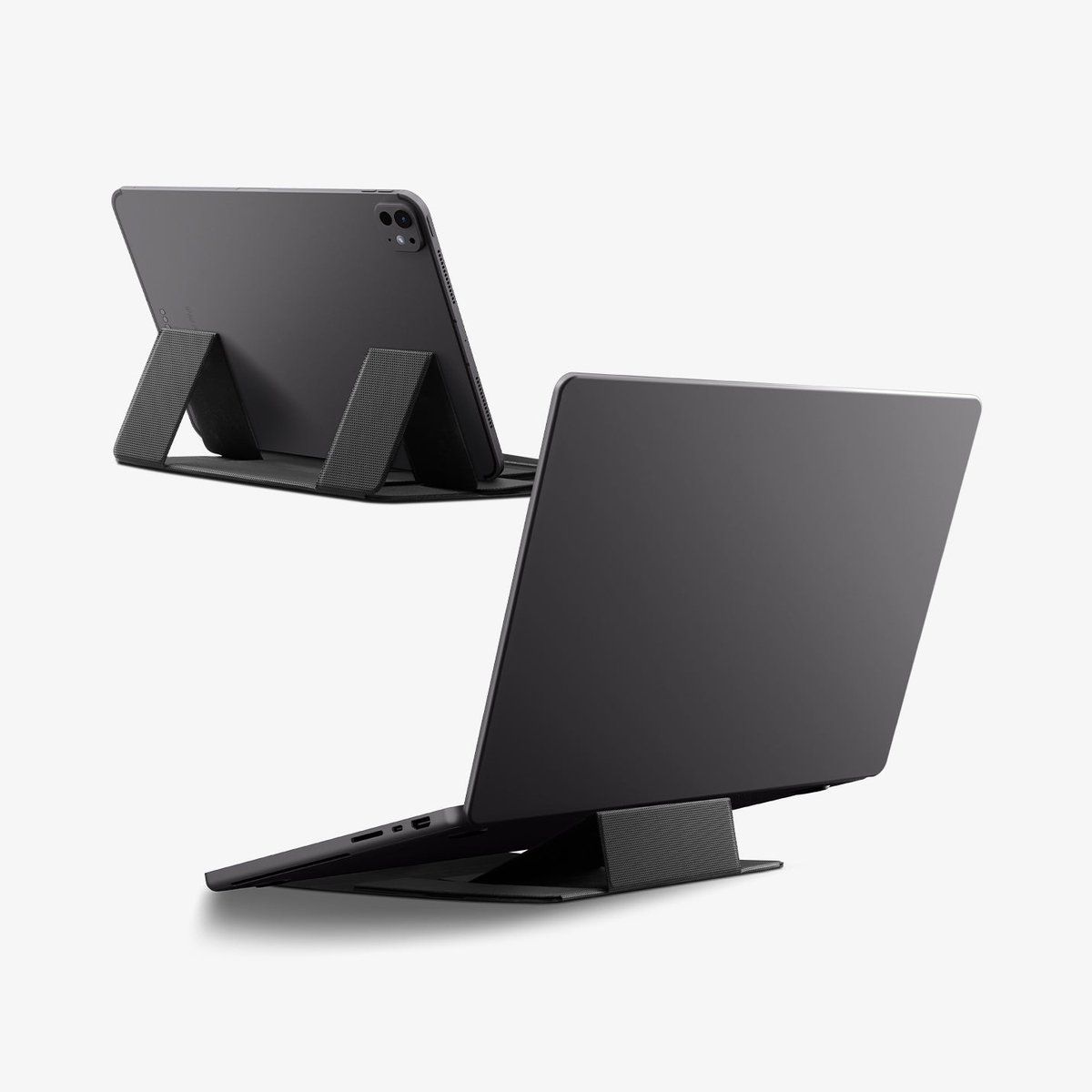 Spigen Slim Fold Laptopstandaard [opvouwbaar origami design] 2 verstelbare hoeken compatibel met laptop en tablet MacBook iPad Pro Air Neo A16 M2 M3 M4 M5 11 13 14 15 16 inch en meer