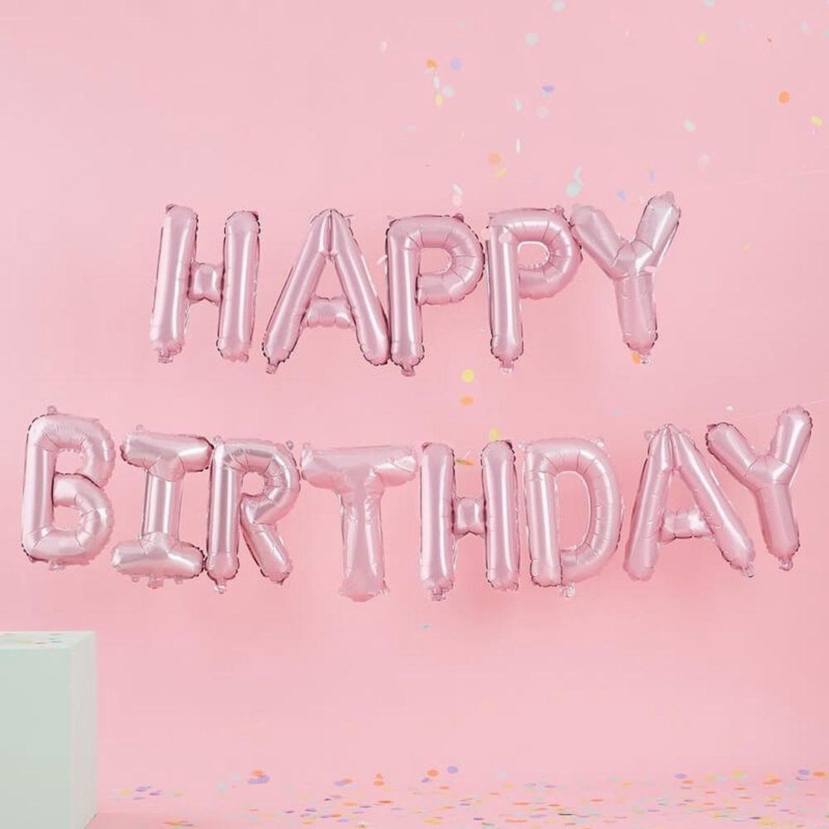 Ginger Ray Folieballonnen ‘Happy Birthday’ - Roze