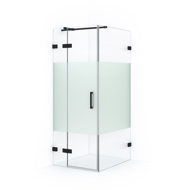 Maxaro Douchecabine Diamond 90x80cm 8mm Helder Veiligheidsglas Mat Zwart