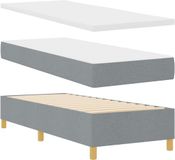 vidaXL Boxspring bed met hoofdeinde Lichtgrijs 200 x 80 cm Stof