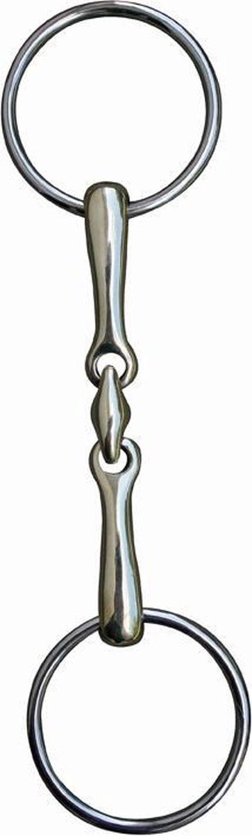 HKM Watertrens dubbel gebroken, 16 mm Argentaan met RVS 70/125