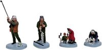 Santaville - Ice Fishers Polyresin 11cm 4 stuks