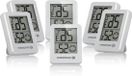 Merkloos Set van 6 digitale kamerthermometers hygrometer