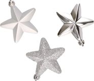 Decoris Boule de Noël Étoiles - 6 pièces - Argent - 7 cm - Plastique