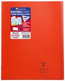 Clairefontaine 981604C Pak met 10 Geniete Schriften Koverbook Rood - 24x32 cm - 96 Pagina’s Kleine Ruitjes met Kantlijn - Wit Papier 90 g - Omslag Polypro