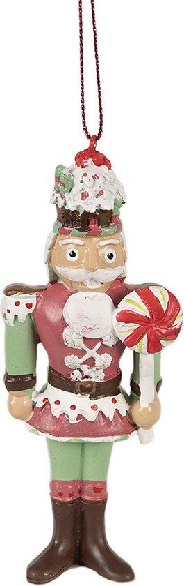 Clayre & Eef Kersthanger Notenkraker 12 cm Rood