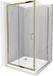 Mexen Apia cabine de douche porte coulissante 90 x 90 cm, transparent, or + receveur de douche plat, blanc