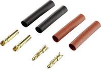 Reely 1373188 Accupack stekker 2 mm Verguld 2 paar