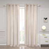 WOLTU 2 X Gordijnen Verduisterend en thermisch 300g/m² in fluwelen,zwaar en ondoorzichtig gordijn 140x225cm,Beige VH6066hsd-2