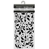 Stamperia Thick Stencil - Christmas, Holly and Leaves