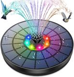 Merkloos / Sans marque Holland Connections Solar Waterfontein 55W LED | Drijvende Zonne-aangedreven Pomp | 7 sproeiers | Waterfunctie | Vogelbad Tuin Vistank Patio Vijver