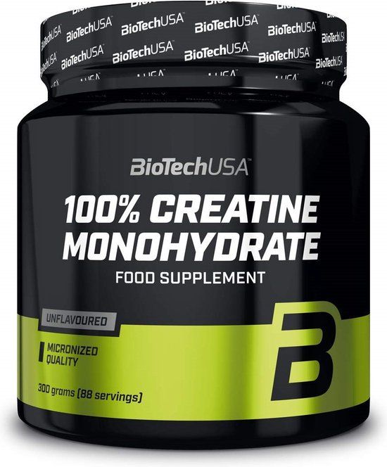BioTechUSA 100% Creatine Monohydrate 300g | Creatine van farmaceutische kwaliteit | Gemicroniseerd | Veganistisch | Glutenvrij | Zonder smaak