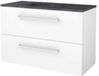 Basic Line Ice-Line Basic-Line Start 46 Badkamermeubelset - 100 x 46 cm - Met Grepen - 2 Lades - Hardstenen Wastafel - 1 Kraangat - Ice White