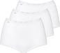 Sloggi Basic+ Maxi-Set van 3 damesslips, lage taille, zeer comfortabel, zacht en ademend katoen, met elastische riemen, verkrijgbaar van 40 tot 60, wit, 56