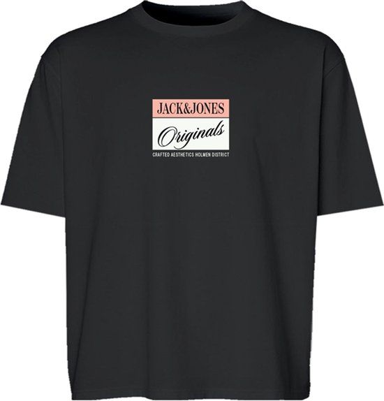 JACK & JONES PLUS SIZE JACK&JONES JORHYERES FRONT SS CREW NECK FST PLS T-shirt Zwart