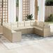 Maison Exclusive - Ensemble de meubles de jardin 9 pièces avec canapé et coussins, beige, en polyrotin