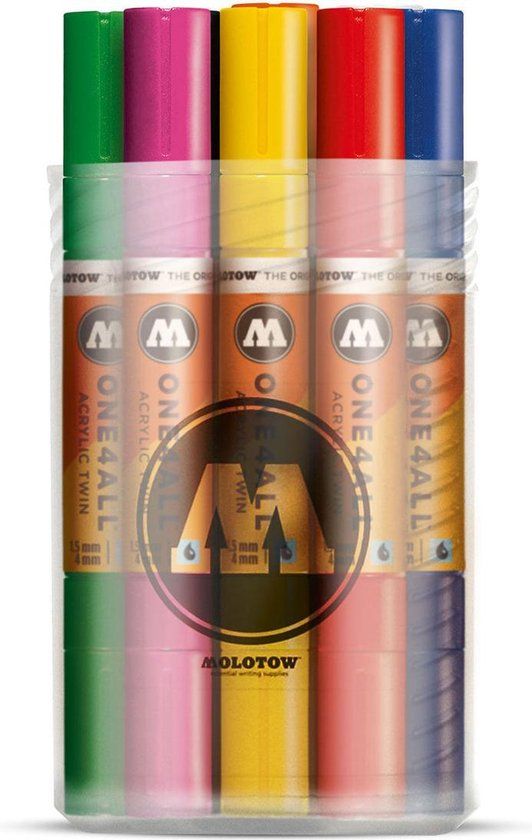 Molotow ONE4ALL™ Acrylic Twin 12x Basic-Set-1 - Multi-color Paint Markers