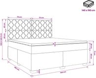 vidaXL Boxspringbed met matras en hoofdeinde Zwart 140 x 190 cm Stof