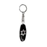 RVS sleutelhanger - Emblem/ Flag Star of David+USA