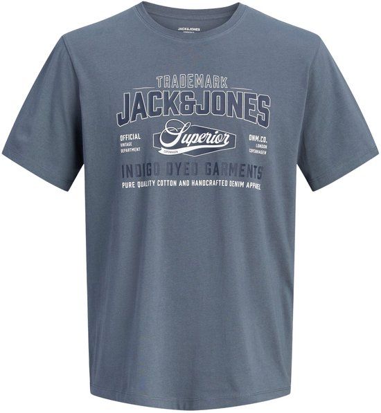 JACK & JONES PLUS SIZE Jack & Jones Logo Tee SS 2 Col Shirt Heren (plussize) - Maat 4XL