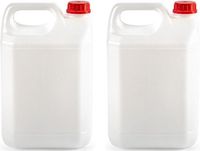 PlasticForte Jerrycan voor water/vloeistoffen - 2x - 5 liter - Kunststof - Wit