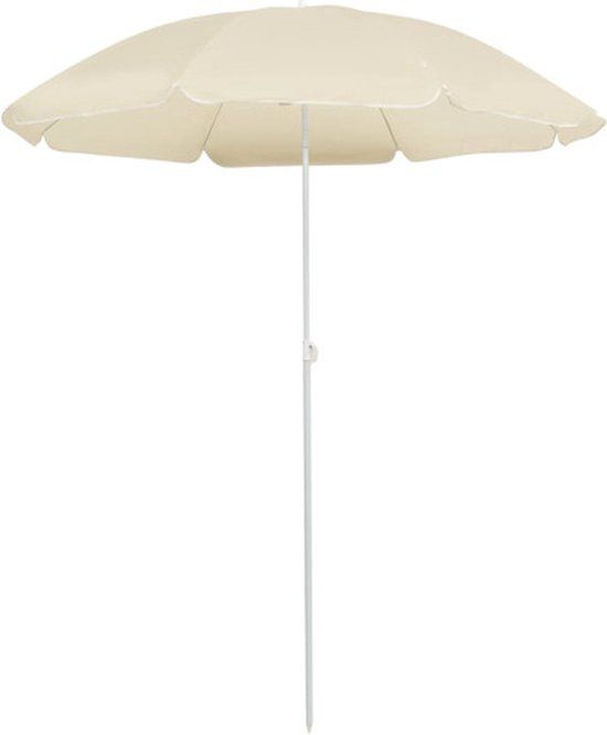 vidaXL Parasol met stalen paal 180 cm zandkleurig