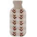Bouillotte - 2L - beige - avec housse - bouillotte - imprimé hivernal - renard - bouillotte de lit
