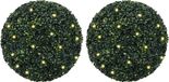 vidaXL Kunstbuxusballen met LED-verlichting, 2 stuks, 52 cm, groen