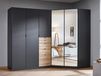 OTAMENDI Armoire OTAMENDI 5 portes 5 tiroirs avec miroir gris métal/chêne artisan