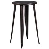 Flash Furniture Ronde tafel voor binnen-buiten, metaal, zwart/antiek goud, 101,6 x 66,04 x 12,7 cm