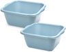 PLASTICFORTE Afwasbak teil - 2x - 10 liter - licht blauw - kunststof - 36 x 34 x 14,5 cm