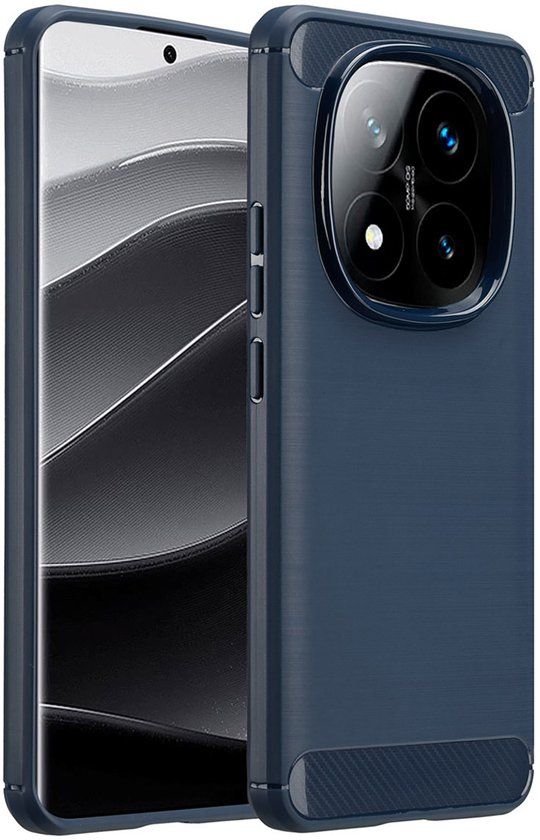 imoshion Hoesje - Geschikt voor Xiaomi Redmi Note 14 Pro Plus 5G - Brushed Backcover - Donkerblauw