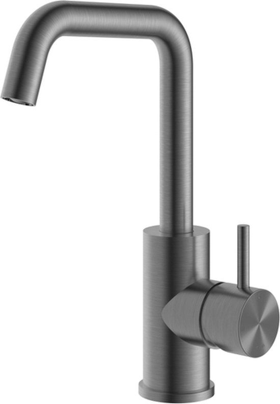 Hotbath Archie Wastafelmengkraan - Geborsteld Gunmetal PVD - Zonder Waste