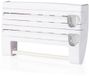 Merkloos Relaxdays Wandrollenhouder 3-in-1 keukenrol, alufolie, vershoudfolie, kunststof, 24,5×38×7,5 cm, wit