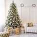 AG Kunstkerstboom met verlichting & kerstversiering - Sneeuw - 210 cm - Wit
