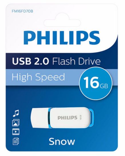 Philips FM16FD70B USB Flash Drive - 16GB - USB 2.0 - Blue/White