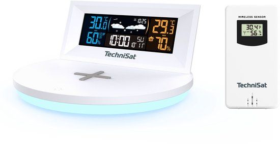 TechniSat iMETEO Q1 weerstation binnen en buiten - met draadloze oplader - wit