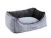 HUNTER hondensofa ASTANA, knus hondenbed met ruitdesign, omkeerbaar kussen met pluche, hoge rand voor een geborgen gevoel, afneembare hoes, wasbaar, Kleur: grijs, Maat: M