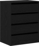 Armoire de classement 3 tiroirs Noir 60 x 41 x 76 cm Bois traité