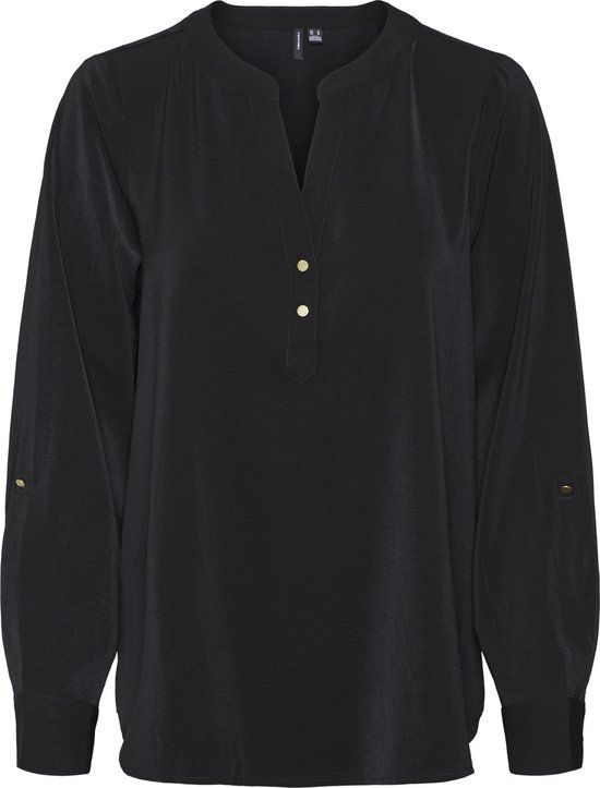 VERO MODA VMANI LS TOP WVN GA NOOS Dames Blouse - Zwart - Maat XS