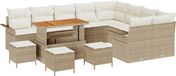 vidaXL Banc de jardin beige et crème