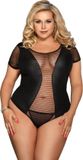 SUBBLIME TEDDIES | Subblime Queen Plus Fetish Short Sleeve Teddy - Transparant - XXL